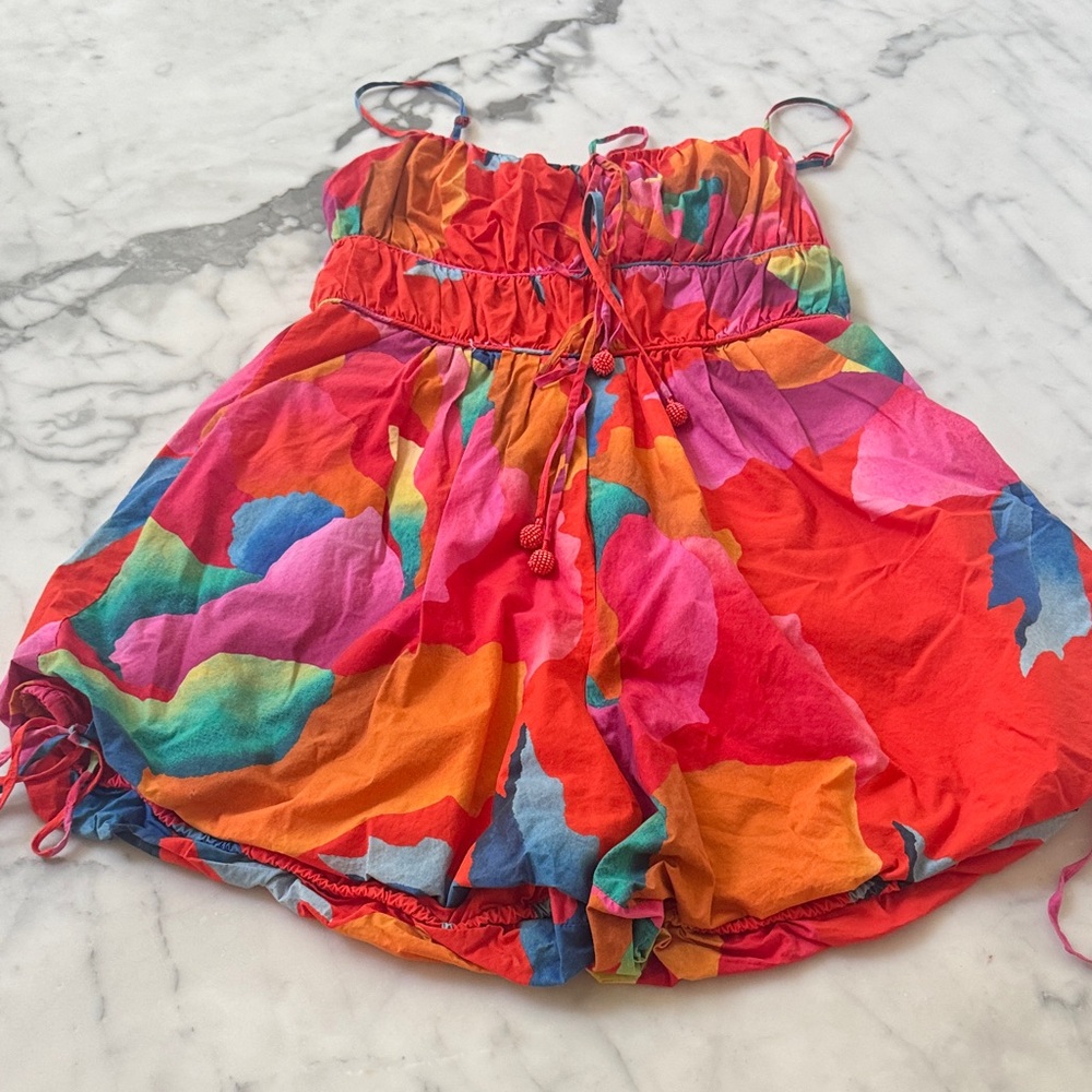 FARM Rio Ombré Red Chita Bubble Romper